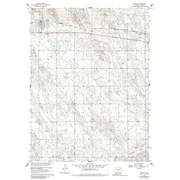 Topographical Map - Eckley Colorado Quad - USGS 1961 - Vintage Wall Art