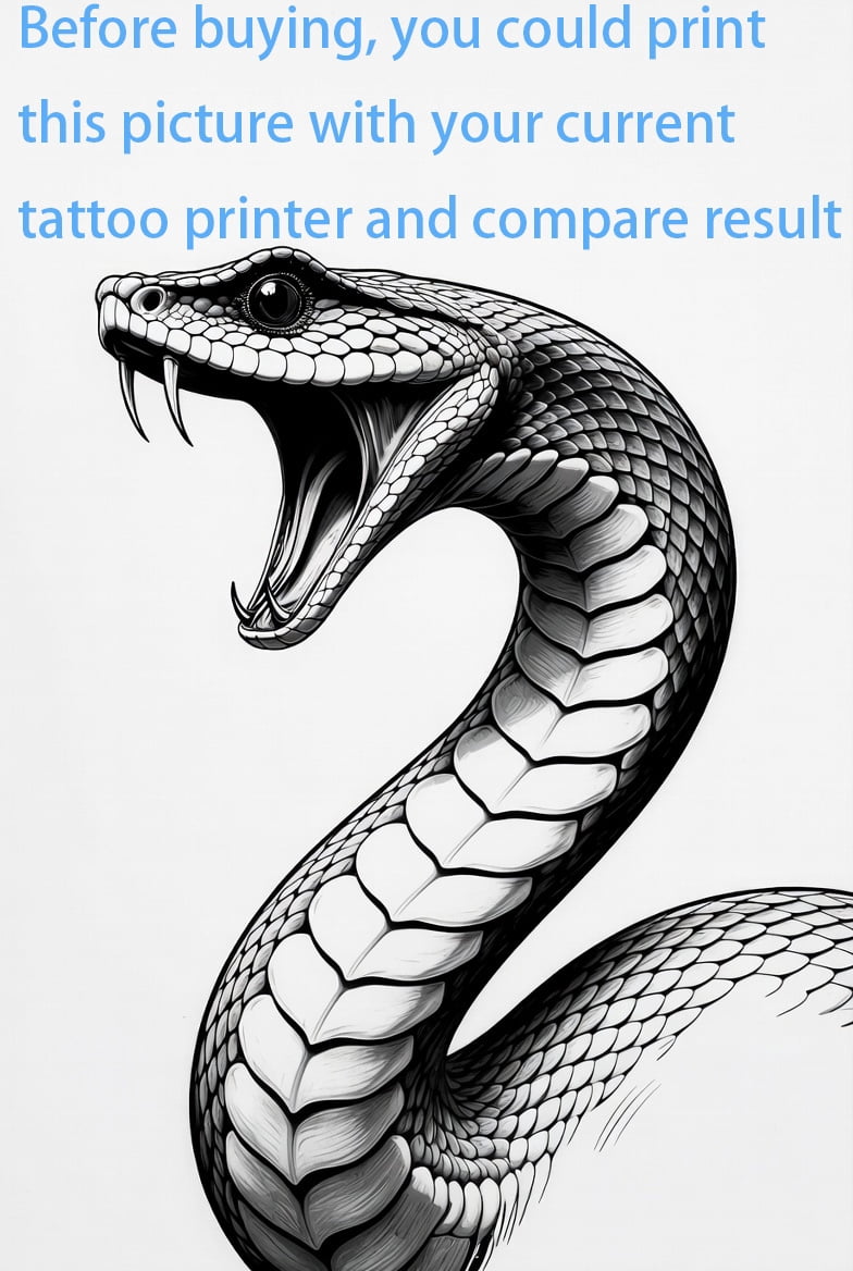 IOOIOO high resolution tattoo stencil tattoo bluetooth printer with extra clear tattoo transfer paper, high end tattoo machine