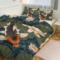 thumbnail image 3 of Quilt Cover Set Fashionable Printed Bedding Covers with Pillowcase Home Textiles, Koi Fish Vintage Flower King (90"x102"), 3 of 5
