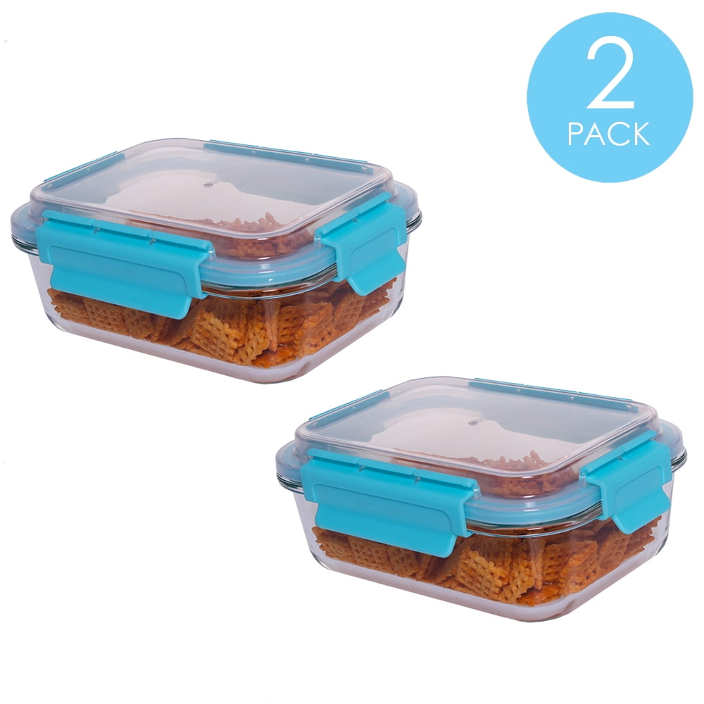 35 oz. Rectangle Leak and Spill Proof Borosilicate Glass Food Storage