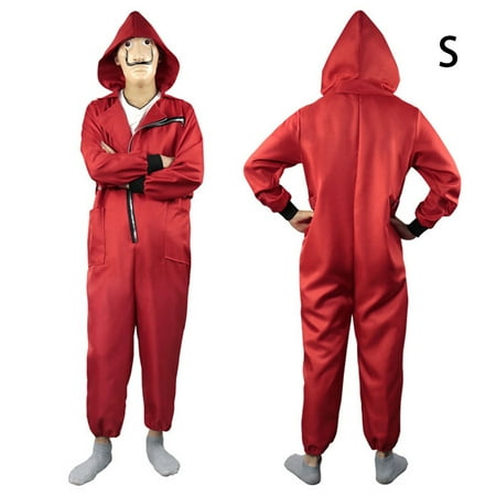 AUTCARIBLE Third Episode Banknote House Dali Red Zipper Jumpsuit Halloween Cosplay Adult Clown Suit Costume
