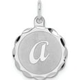 thumbnail image 1 of Sterling Silver Rhodium-Plated Brocaded Letter A Initial Charm (22 X 16) Made In United States qc4161a, 1 of 5