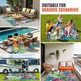 thumbnail image 4 of Tropical Plant Outdoor Rug for Patio/Deck/Porch, Non-Slip Large Area Rug 4 x 6 Ft, Summer Watercolor Botanical Palm Leaf Plaid Indoor Outdoor Rugs Washable Area Rugs, Camping Rug Carpet Runner, 4 of 8