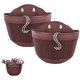 thumbnail image 2 of 2 Piezas de Maceta Colgante de Plástico, Macetas Colgantes de Metal, Maceta de Cerca, Macetas de Cestas Colgantes, para Cultivar y Decorar Plantas, Color Café Oscuro, 2 of 5