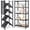 Black, variant on Furnibear 5-Tier Folding Storage Shelves with Wheels, Foldable Metal Rack, Collapsible Shelves for Garage, Kitchen, Basement, White