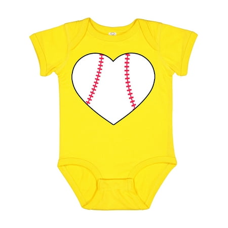

Inktastic Heart Shaped Baseball Gift Baby Boy or Baby Girl Bodysuit
