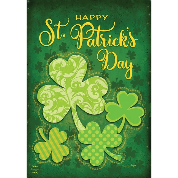 Briarwood Lane St. Patricks Day Garden Flag 12x18 For Outdoor Lucky Shamrocks For St. Patricks Day Shamrock Irish Garden Flag Garden Flag Flags For Outside
