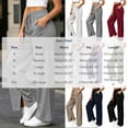 thumbnail image 3 of Qingpeng Womens Drawstring Elastic High Waisted Wide Leg Sweatpants Side Split Hem Soft Heather Knit Baggy Flow Casual Pants, 3 of 9