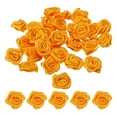 thumbnail image 1 of Unique Bargains Mini Ruban Satin Roses Petites Fleurs en Tissu Rosettes Appliqué Jaune 30 Pcs, 1 of 5