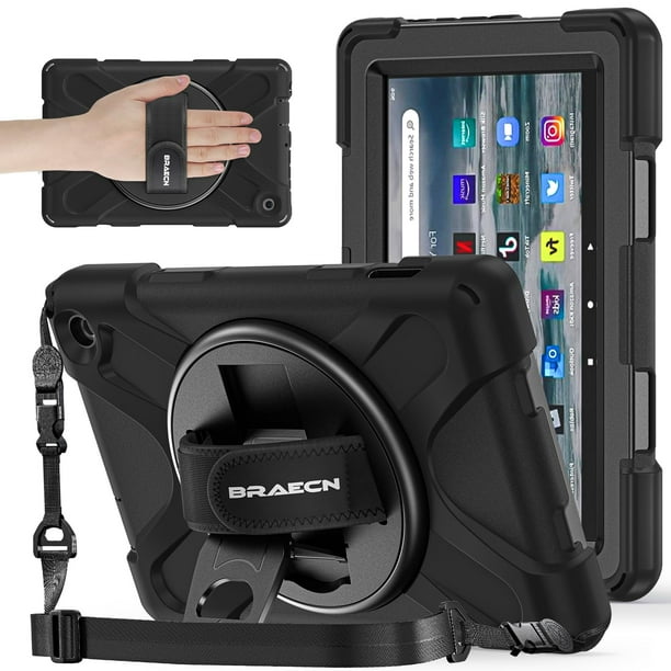 Braecnstock Funda Para Tableta Fire 7 12.A Generación 2022 7 "" Funda Protectora Resistente A Prueba De Golpes Para Tableta Kindle Fire 7 Para Niños Con Correa De Mano Giratoria Soporte Para Bolígraf