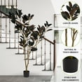 thumbnail image 4 of Poetree 6FT Artificial Rubber Tree in Pot,Fake Ficus Plant for Home & Office,Low Maintenance Faux Tree for Living Room, Patio, Decor, 4 of 10