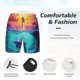 thumbnail image 3 of Balery Hawaiian Island Dolphin Bañador para hombre, shorts de playa de secado rápido con entrepierna y forro de compresión-XX-Large, 3 of 6