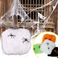 thumbnail image 1 of Zeus Spider Web Solid Color Decorative Lifelike Artificial Spider Web and Spiders for Halloween, 1 of 7