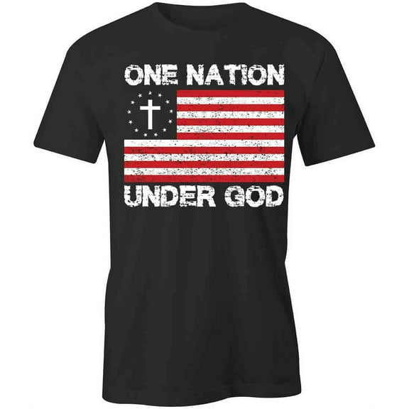 One Nation Under God T-Shirt | Religious Christian Black Tee Gift