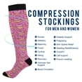 thumbnail image 2 of FORMRS Womens Knee High Socks Casual Long Thick Travel Daily Wear, 1 Pair, Pink Doughnuts, 2 of 6