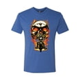 thumbnail image 2 of Flaming Motorycle Hell Fire Skull Biker | Mens Fashion Premium Tri Blend T-Shirt, Vintage Royal, Large, 2 of 4