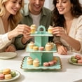 thumbnail image 6 of XiYing 3 Tier Cupcake Stand Dessert Tower for Birthday Wedding Party Decor Plastic Graduated Display Stand with Scalloped Edge - 11.41 X 11.22 Inch for Cupcakes Pastries Cookies Snacks Home Kitchen, 6 of 6