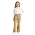 thumbnail image 6 of Girls School Uniform Pants Elastic Waist Flare Leg Girls Khaki Uniform Pants Girls Back to School Clothes Size 5-16 Years, 6 of 7