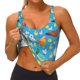 thumbnail image 3 of Fotbe Rooster And Chickens Sujetador Deportivo Largo sin Aros para Mujer con Almohadillas y Soporte Medio, Transpirable y Absorbente, Camiseta Tipo Chaleco o Tank Top-Small, 3 of 8