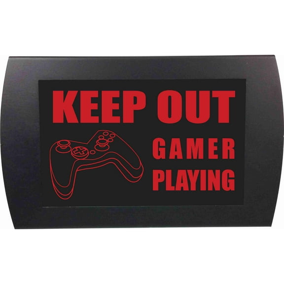 AMERICAN RECORDER - "KEEP OUT GAMER PLAYING" LED Lighted Sign