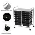 thumbnail image 6 of Gymax Office Rolling Cart 12 Storage Drawer Studio Organizer Bins Scrapbook Paper Black, 6 of 9