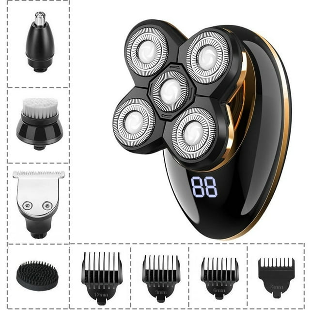 yeacher Shaving head artifact self-shaving men's special razor five-blade electric shaver rechargeable shaving head machine RQ6900 Gold (Five in One)