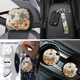 thumbnail image 4 of Uorisanigo Butterfly Boho Flower 18 Pcs Auto Accessories, Full Set Car Seat Cover+Steering Wheel Covers+Seat Belt Pads+Center Console Cover+Headrest Covers+Shift Knob & Handbrake Covers+Coasters, 4 of 7