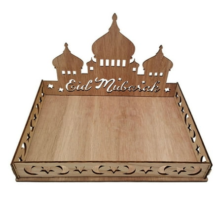 

Ramadan Wooden Tray Eid Plates Ramadan Decorations Serving Tableware 02