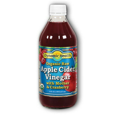 Dynamic Health Laboratories Apple Cider Vinegar with Mother & Cranberry Certified Organic, Liquid Cranberry,