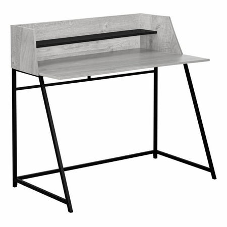 UPC: 0680796050238 | Computer Desk  Home Office  Laptop  Storage Shelves  48 L  Work  Metal  Laminate  Grey  Black  Contemporary  Modern