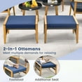 thumbnail image 5 of Costway 5 Pcs Patio Acacia Wood Wicker Woven Furniture Set with Coffee Table & 2 Ottomans Navy, 5 of 10