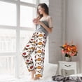 thumbnail image 4 of Uemuo Maple leaf nut Mushroom Pattern Women's Wide Leg Palazzo Lounge Pants with Pockets Light Weight Loose Comfy Casual Pajama Pants-Medium, 4 of 9