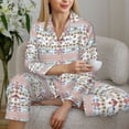 thumbnail image 6 of KLL Floral Elephant Print Women's Long Sleeve Pajamas with Pants Sleepwear Loungewear 2 Set-X-Large, 6 of 7