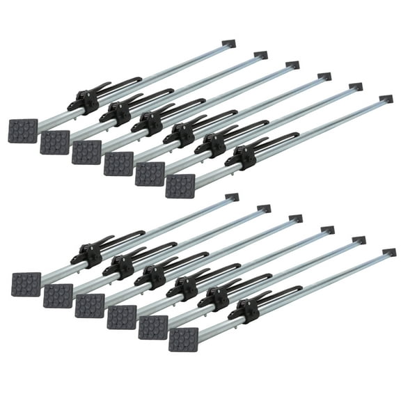 12 Pack Heavy Duty Adjustable Load Lock Bar for Semi Trailers, Truck Box - 89.75"-104.5" Long Steel Ratcheting Cargo Load Bar Tie-Down Holder for Enclosed Truck & Vans with 2" - 4" Pads