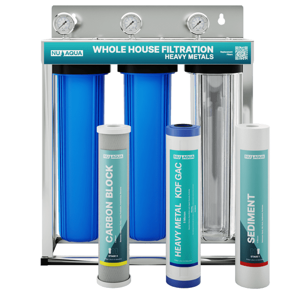 NU Aqua 3 Stage Heavy Metal Whole House Water Filtration System