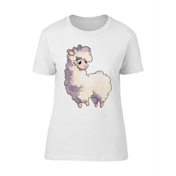 Cute Llama, Baby Animal, Fluffy Tee Women's -Image by Shutterstock