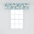 thumbnail image 2 of Jungle Flowers Window Valance, Neutral Colors Boho Lily Flowers Pattern on Sky Tone Backdrop, Curtain Valance for Kitchen Bedroom with Rod Pocket, 54" X 18", Pale Azure Blue Pale Grey, by Ambesonne, 2 of 2