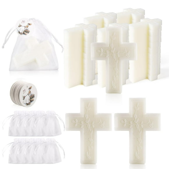 50 Pcs Baptism Favors Set Cross Soap for Girls and Boys,Baptism Party Favors for Guests,Christening Souvenirs for First Communion Favors,Recuerdos De Bautizo Para Ni&Atilde;&plusmn