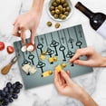 thumbnail image 5 of Antique Cutting Board, Silhouettes of Old Keys Hanging Chain Links Unlocking Security Home Opener, Decorative Tempered Glass Cutting and Serving Board, Small Size, Pale Grey Black, by Ambesonne, 5 of 5
