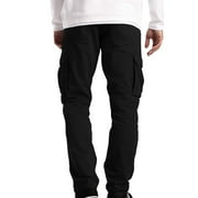 RYDCOT Men Cargo Trousers Work Wear Safety Cargo with 6 Pockets Full Pants Black L
