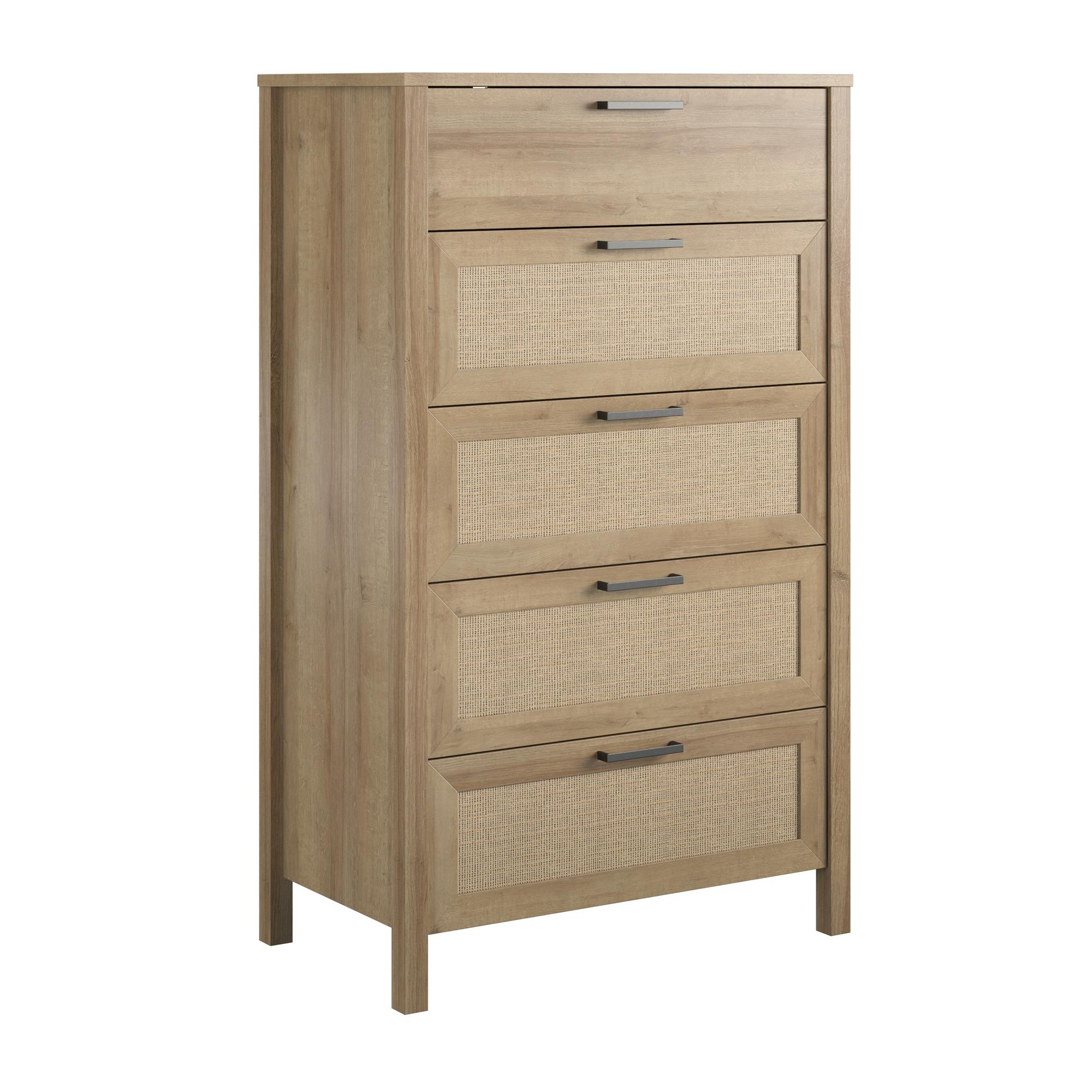 Ameriwood Home Wimberly 5-Drawer Dresser, Natural with Faux Rattan - image 4 of 12