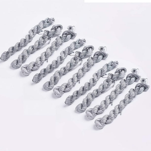 10 paquetes de 260 yardas de cordón de nailon para joyería, 1 mm, brillante y sedoso, tipo cola de rata, para nudos chinos y abalorios.