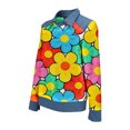 thumbnail image 5 of QASIEATN Long Sleeve Tops for Women Casual Lapel Denim Stitching Pullover Sweatshirt Spring Fall Fashion Clothing, 5 of 8
