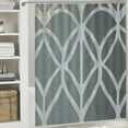 thumbnail image 6 of PRATYUS  White Shower Curtain for Bathroom, 3D Embossed Sage Green Geometric Polyester White Fabric Shower Curtains, Modern Luxury Elegant Innovative Design Hotel Style 36x72, 6 of 7