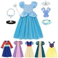 thumbnail image 2 of Disney Kids Rapunzel Princess Dress Christmas Snow White Aurora Belle Mulan Loli Merida Cinderella Clothing Maxi Birthday Party5-6T (Size 110) Gao Jinjia LED, 2 of 2