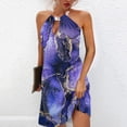thumbnail image 2 of Vestido estampado casual con cuello halter y cuello en V sin mangas para mujer Pompotops ghjkhdj2765, 2 of 4