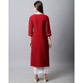 thumbnail image 2 of Rajnandini Women's Pure Cambric Cotton Embroidered Kurti (JOPLJPR118-5XL_Maroon), 2 of 5