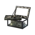 thumbnail image 3 of 9.8" Long Tempered Glass and Leather Jewelry Case / Watch Display, Blue, 3 of 5