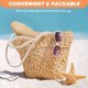 thumbnail image 4 of Sombrero de paja para mujer con circunferencia de 56-58 cm, sombrero para el sol, protector solar, para exteriores, con lazo, sombrero de copa plana, sombrero de playa, sombrero para el sol, 4 of 5