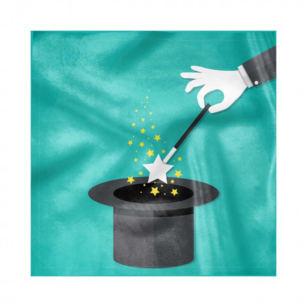 Wizard Decorative Satin Napkins Set of 4, Hands in White Gloves Holding